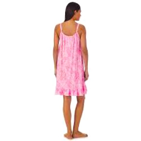 Lauren Ralph Lauren Women's Short Nightgown, Pink Paisley, Large - Picture 3 of 9